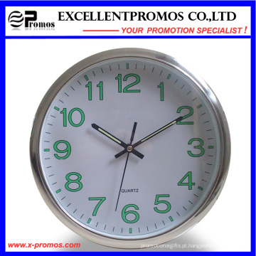 Luminoso 12 polegadas logotipo de impressão rodada relógio de parede de plástico (EP-Item12)